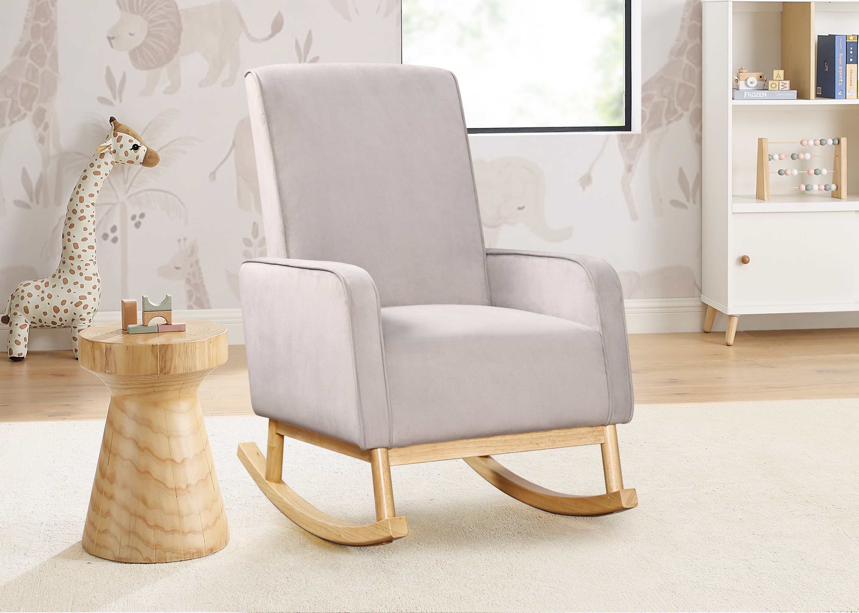 Comfortable Drew Rocking Chair for Living Room & Nursery - Relaxing Wooden Rocker with Ergonomic Design - Perfect for Reading, Nursing, and Stress Relief