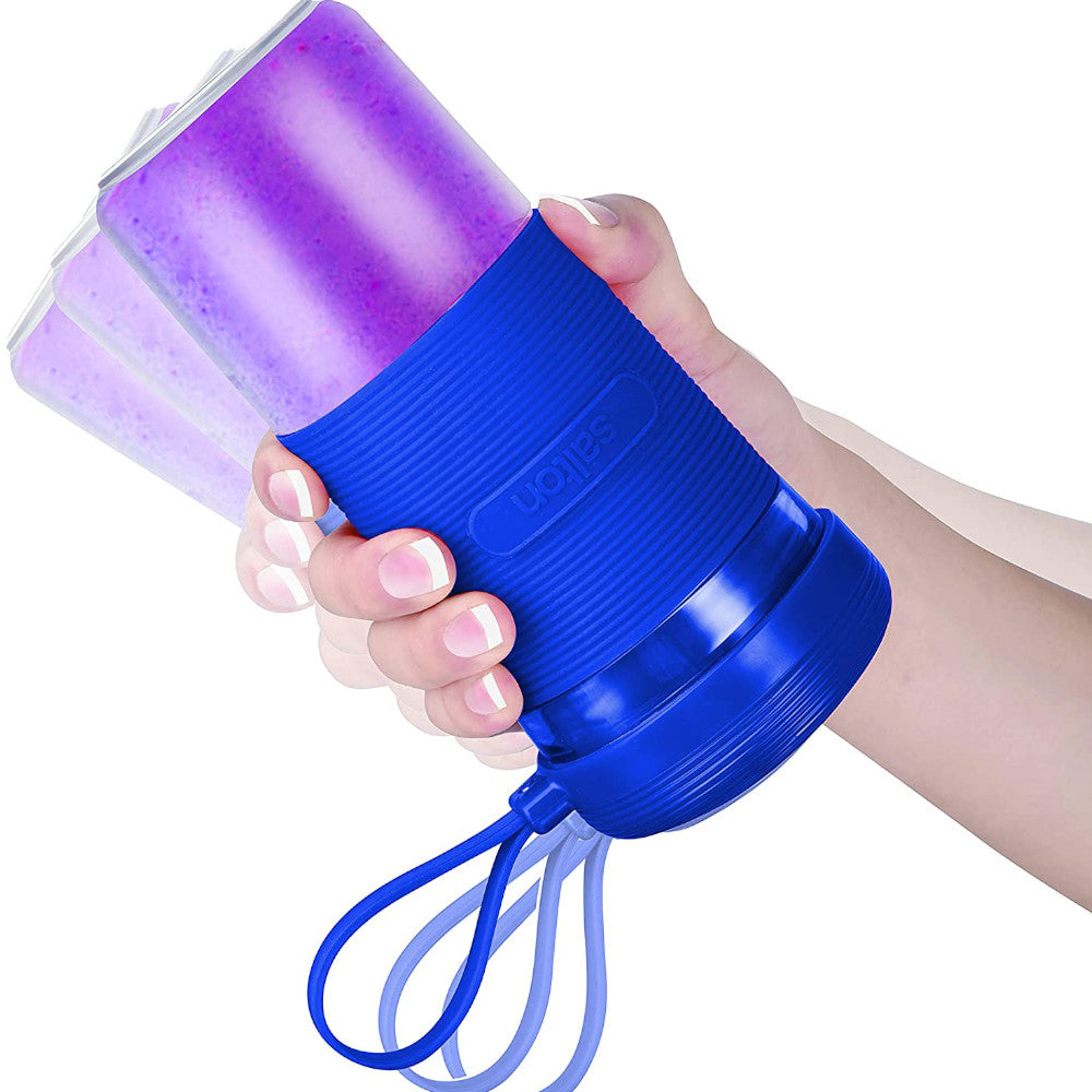 SALTON BL2045RD Portable Personal Blender - 350W Powerful Smoothie Maker for Shakes, Juices & Protein Drinks - Compact Travel Blender for Home, Office & Gym - BPA-Free Tritan Cup - Easy Clean - Blue