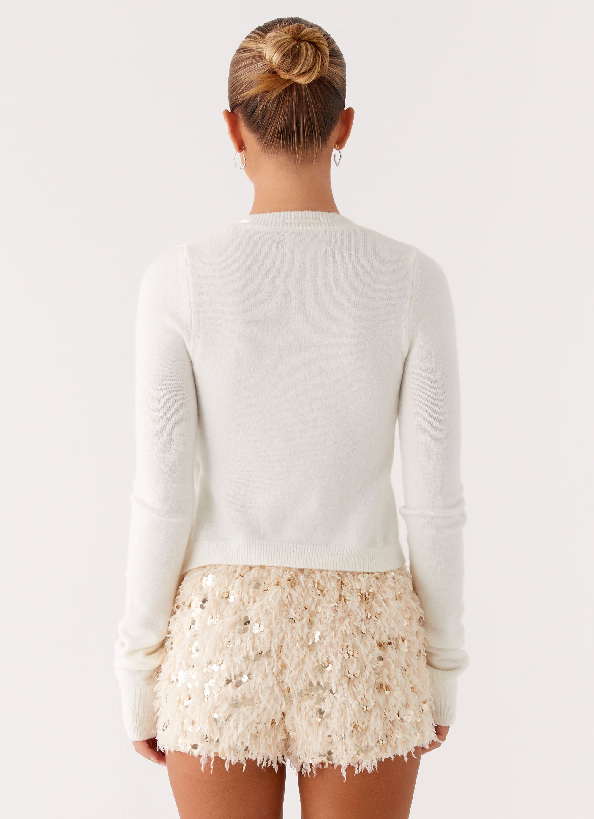 Sparkly Sequin Mini Shorts for Women - Glam Party & Festival Outfit - White (Perfect for Clubbing, Concerts & Nightlife)