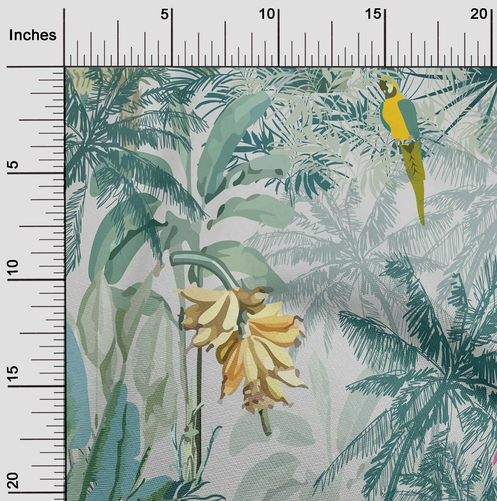 Premium 100% Cotton Jersey Pink Tropical Animal Print Fabric by The Yard - 58 Inch Wide Soft Material for DIY Dresses, Skirts & Summer Fashion Projects