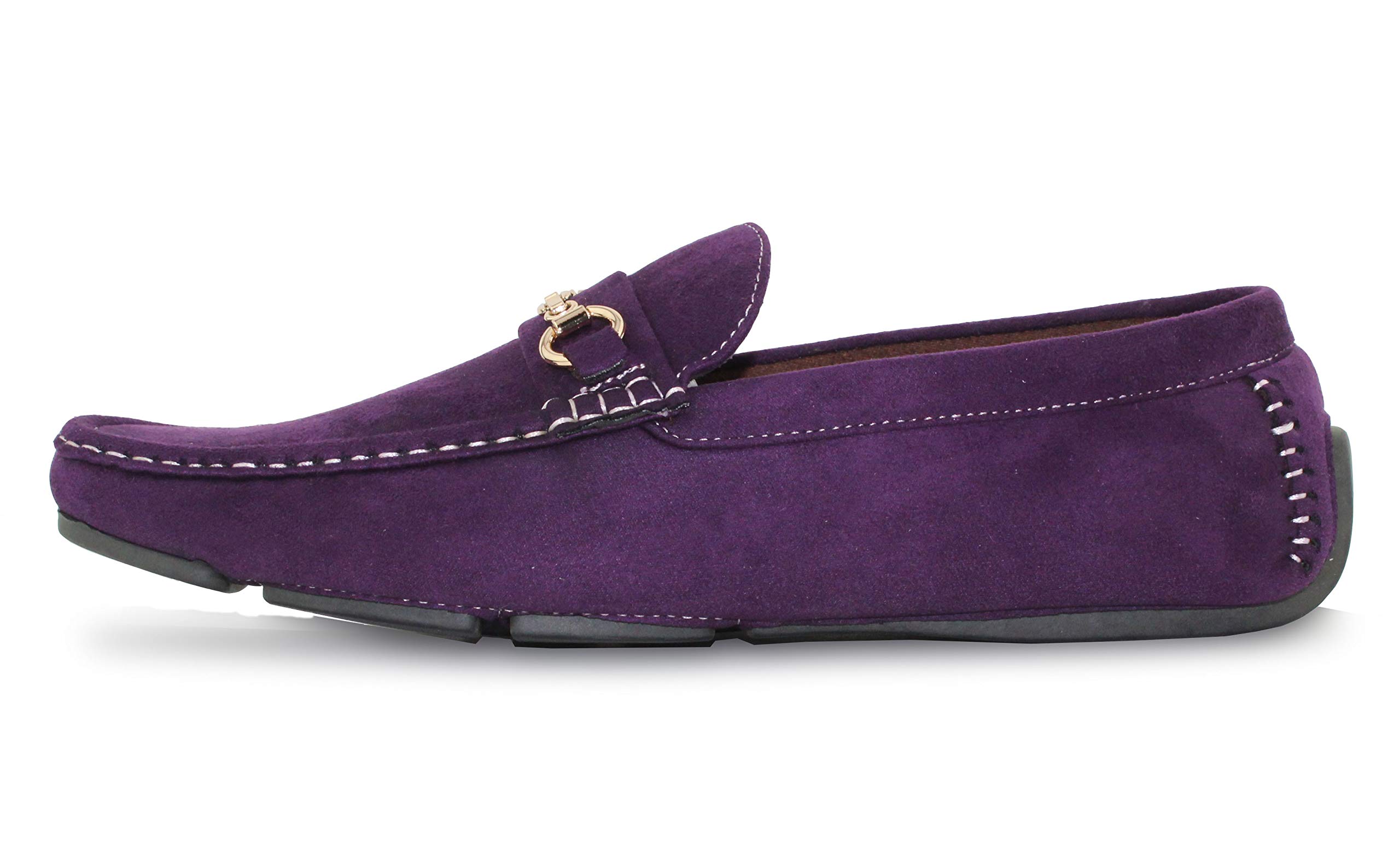 **Amali Ecker Men's Casual Loafers & Moccasins - Slip-On Driving Shoes with Chain Ornament - Comfortable & Stylish for Everyday Wear, Office, and Travel**