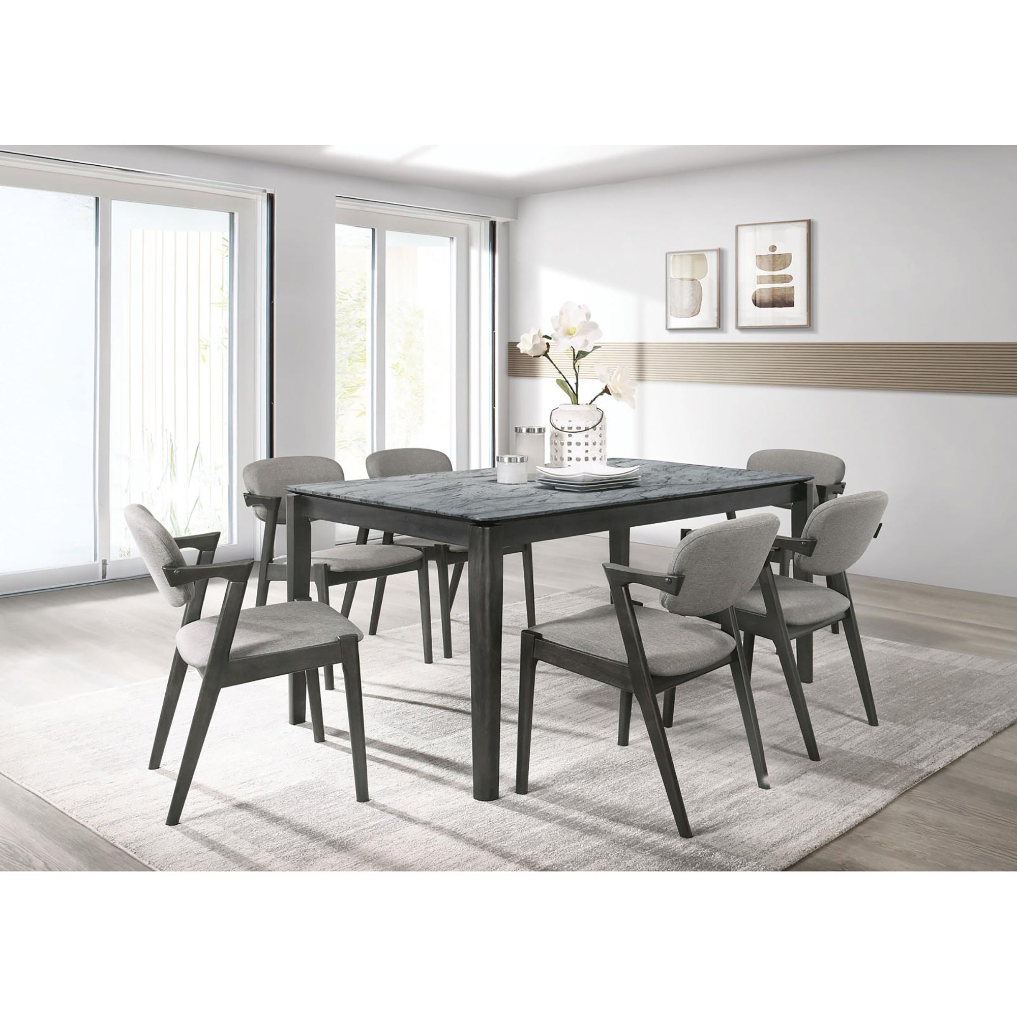 Stylish Brown Grey & Black Dining Chairs (Set of 2) - Modern Kitchen & Dining Room Furniture for Home & Restaurant Use