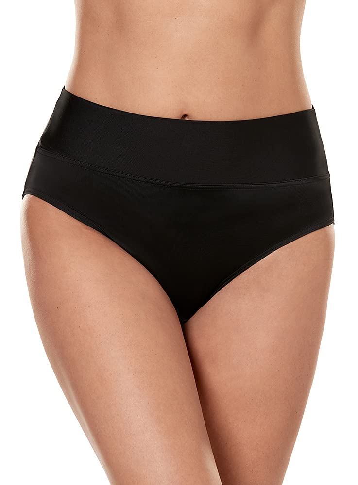 Miraclesuit Women's High Waisted Swimwear Bottom - Tummy Control Fold Over Full Coverage Bathing Suit for Women - Perfect for Beach, Pool & Vacation