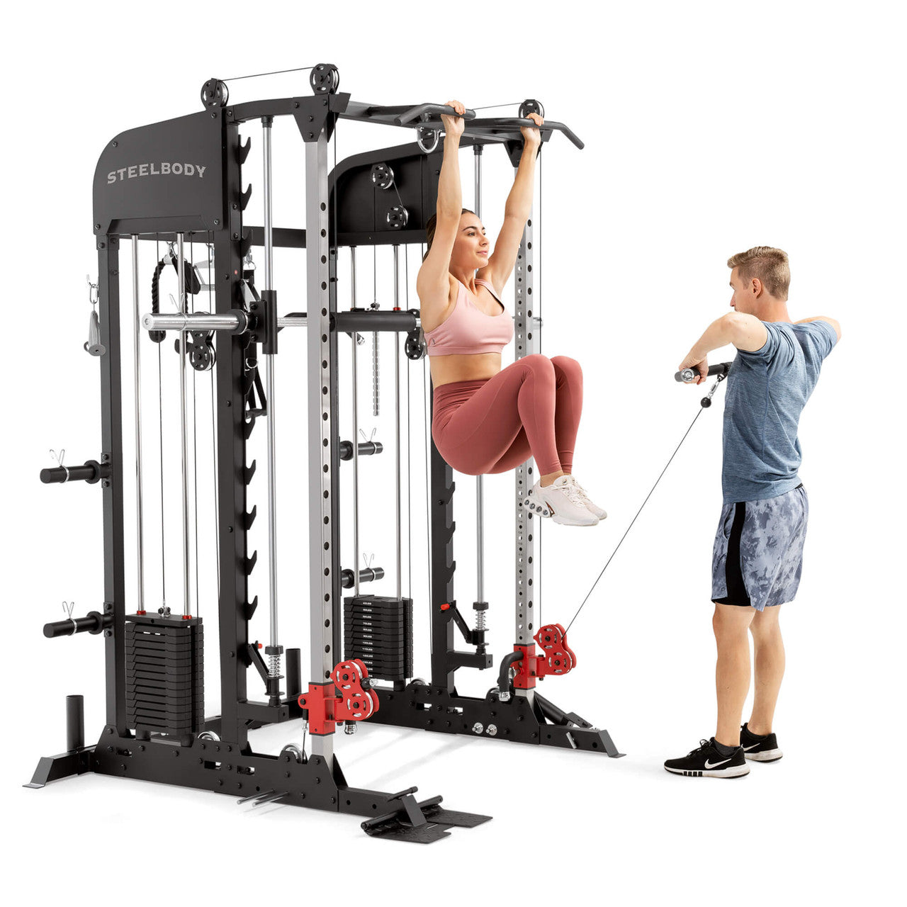 SteelBody SM 6900 All-in-One Home Gym - Functional Trainer with Weight Stack, Smith Machine & Cable Crossovers for Full Body Workout | Perfect for Home Fitness & Strength Training