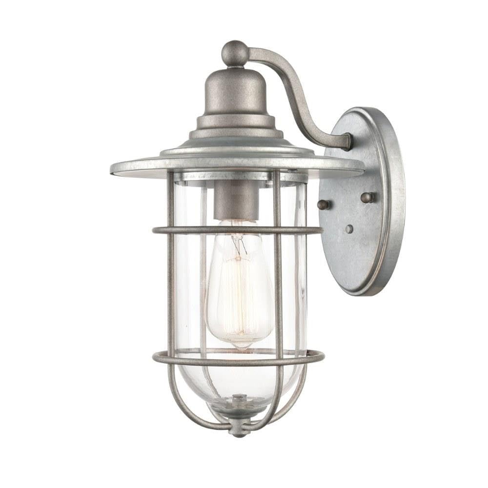 Millennium 2921-GA Transitional Outdoor Wall Light Bracket - Pewter, Nickel, Silver & Galvanized Finishes - Durable Exterior Sconce for Porch, Patio & Garden Lighting