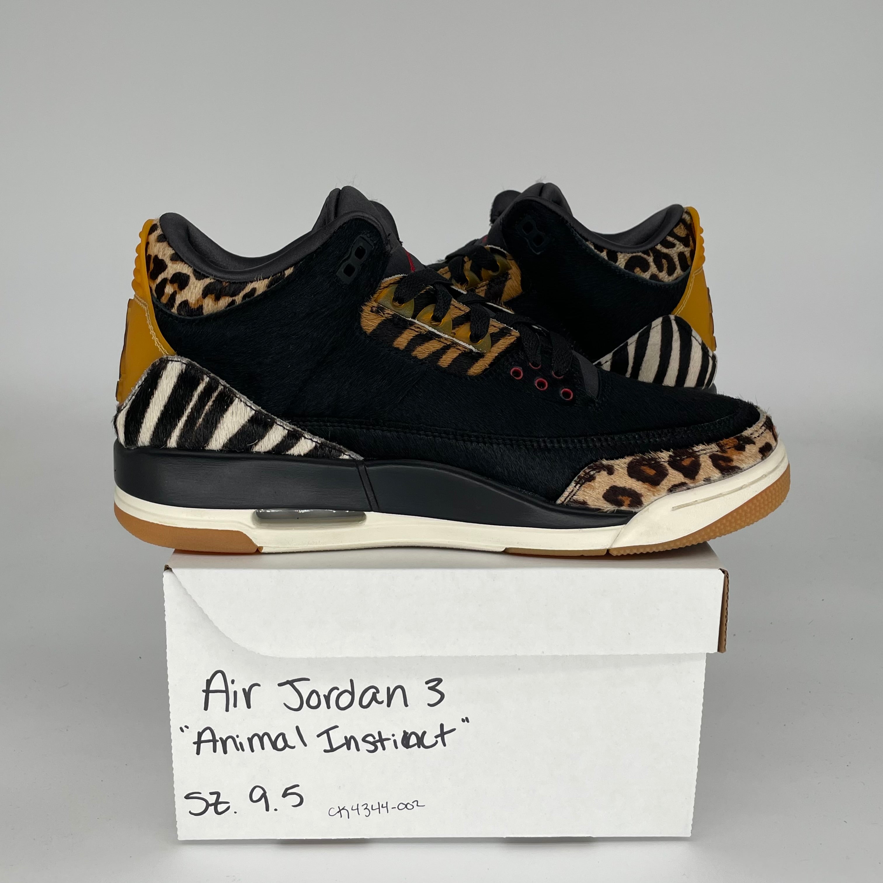 AIR JORDAN 3 ANIMAL INSTINCT Men's Basketball Shoes Size 9.5 (CK4344-002) - Retro Sneakers for Streetwear & Casual Outfits
