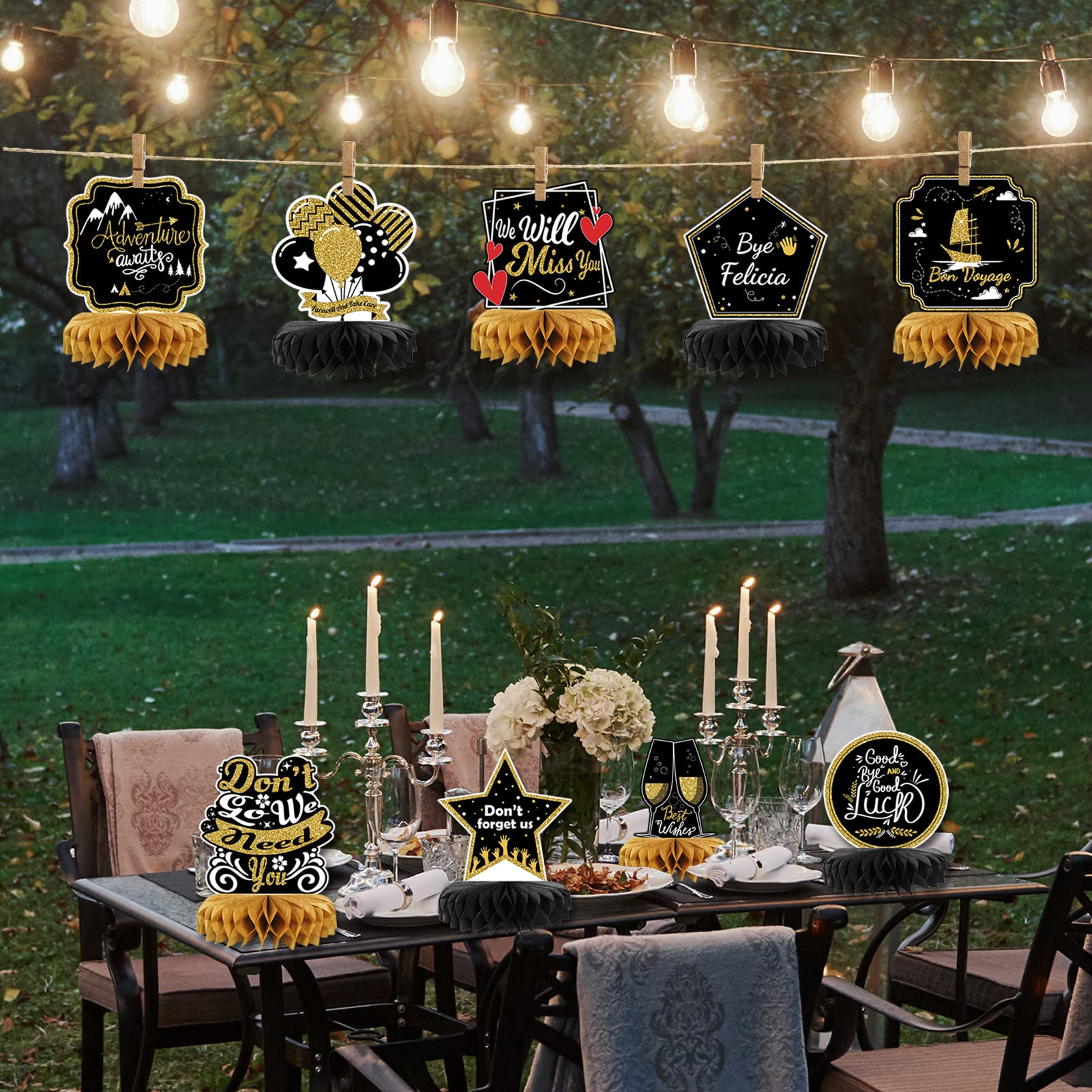 9-Piece We Will Miss You Party Decorations Set - Farewell & Going Away Decor for Coworkers - Perfect for Office Goodbye Parties, Retirement Celebrations & Leaving Gatherings