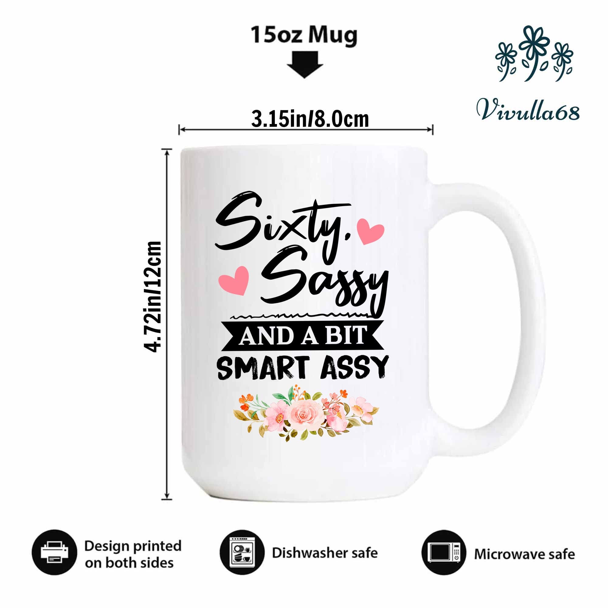60th Birthday Gifts for Women - Funny 60th Birthday Coffee Mug - 15oz White Ceramic Cup - 1962 Themed Humorous Gift - Perfect for Mother's Day & Milestone Celebrations - Ideal for Coffee, Tea & Office Use
