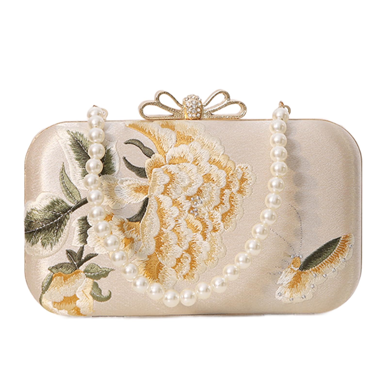 YYW Women's Elegant Clutch Purse - Evening Handbag with Top Handle & Adjustable Crossbody Strap - Perfect for Wedding, Party, Prom & Formal Occasions