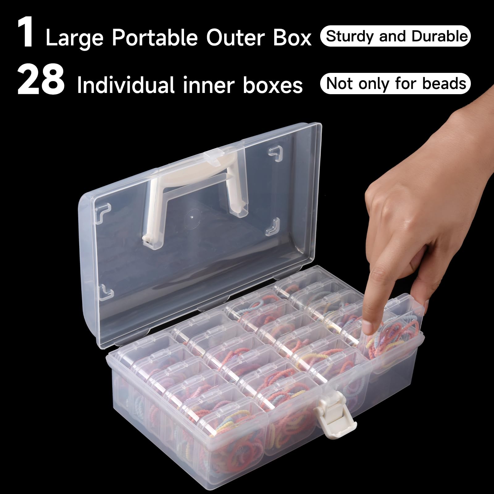Small Bead Storage Containers 28-Piece Set - Portable Organizer for Jewelry & Crafts