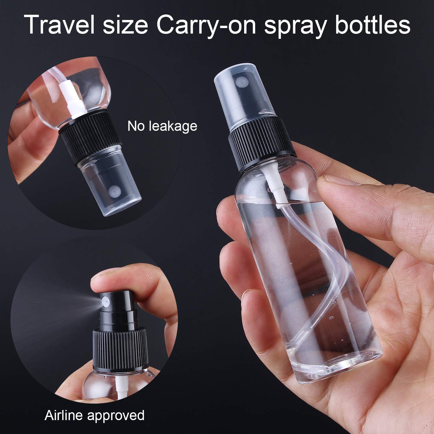 TSA Approved Travel Bottles Kit - 4 Pack Leak Proof Refillable Plastic Containers for Toiletries & Liquids with Clear Quartz Size Bag | Perfect for Air Travel, Gym, Camping & Daily Essentials Organization