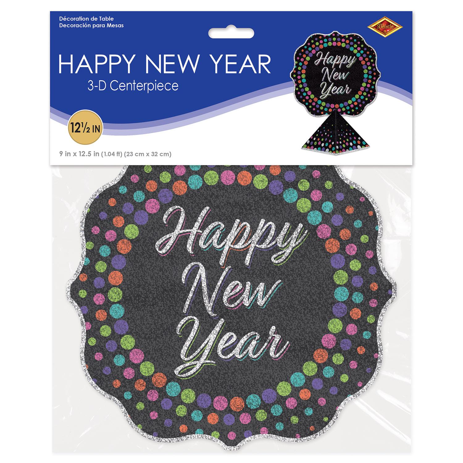 12 Pack Beistle 3D Happy New Year Centerpiece Decorations - Perfect for New Year's Eve Party, Holiday Table Decor & Festive Celebrations