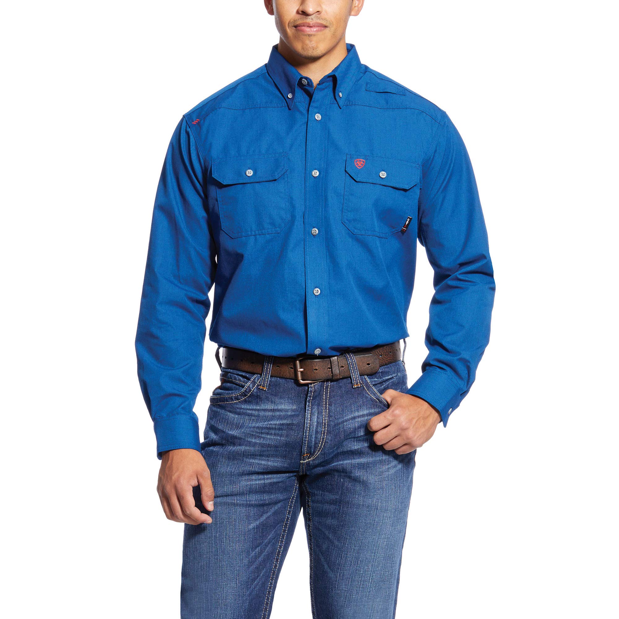 ARIAT Men's Featherlight Work Shirt - Durable & Breathable Long Sleeve Button-Up for Construction, Farming & Outdoor Work (Multiple Colors) - Perfect for Job Sites, Ranch Work & Tough Outdoor Activities