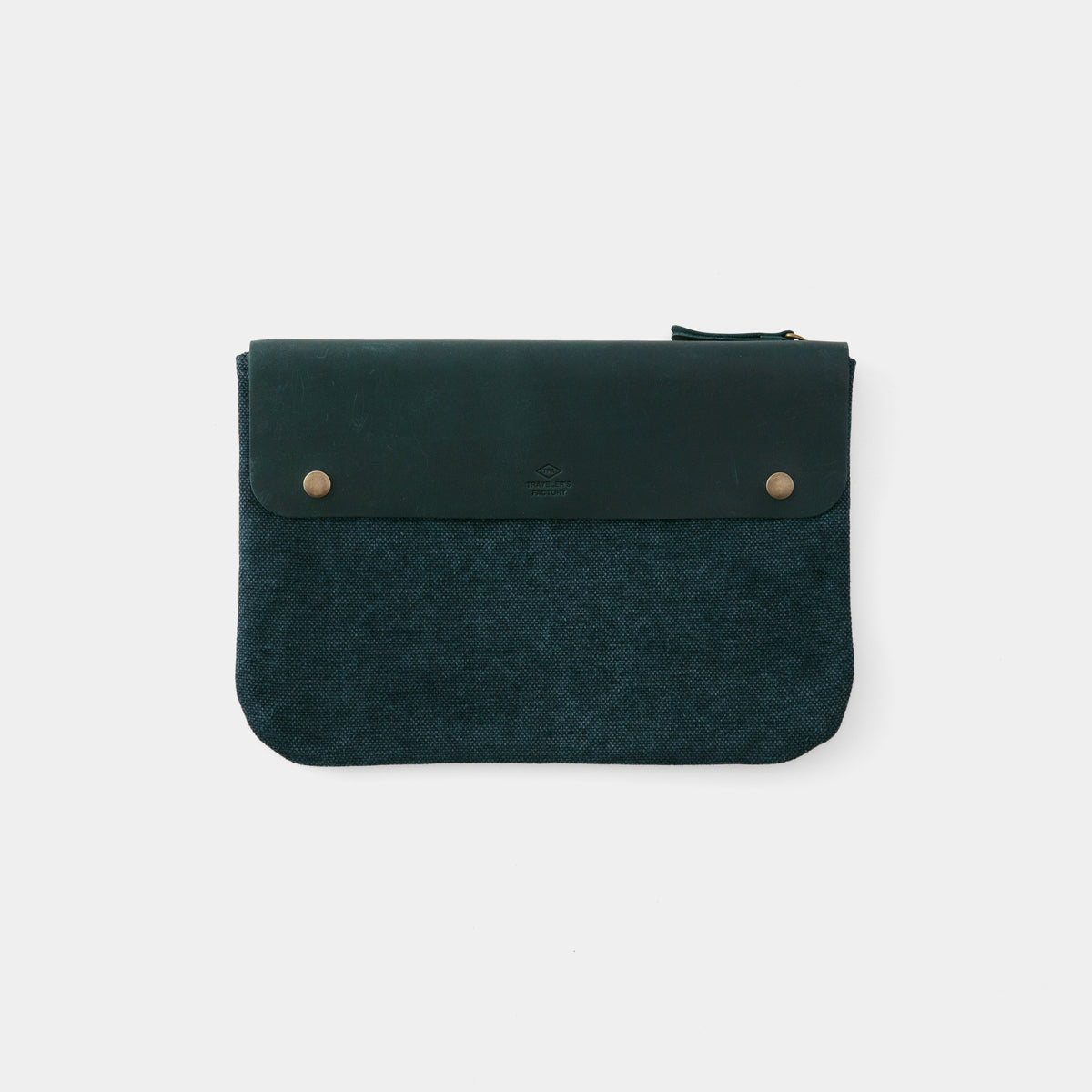 TRAVELER'S COMPANY Traveler's Factory Canvas Pouch - Medium Size in Blue | Durable Travel Organizer for Passport, Wallet & Accessories | Perfect for Daily Commute & Weekend Getaways