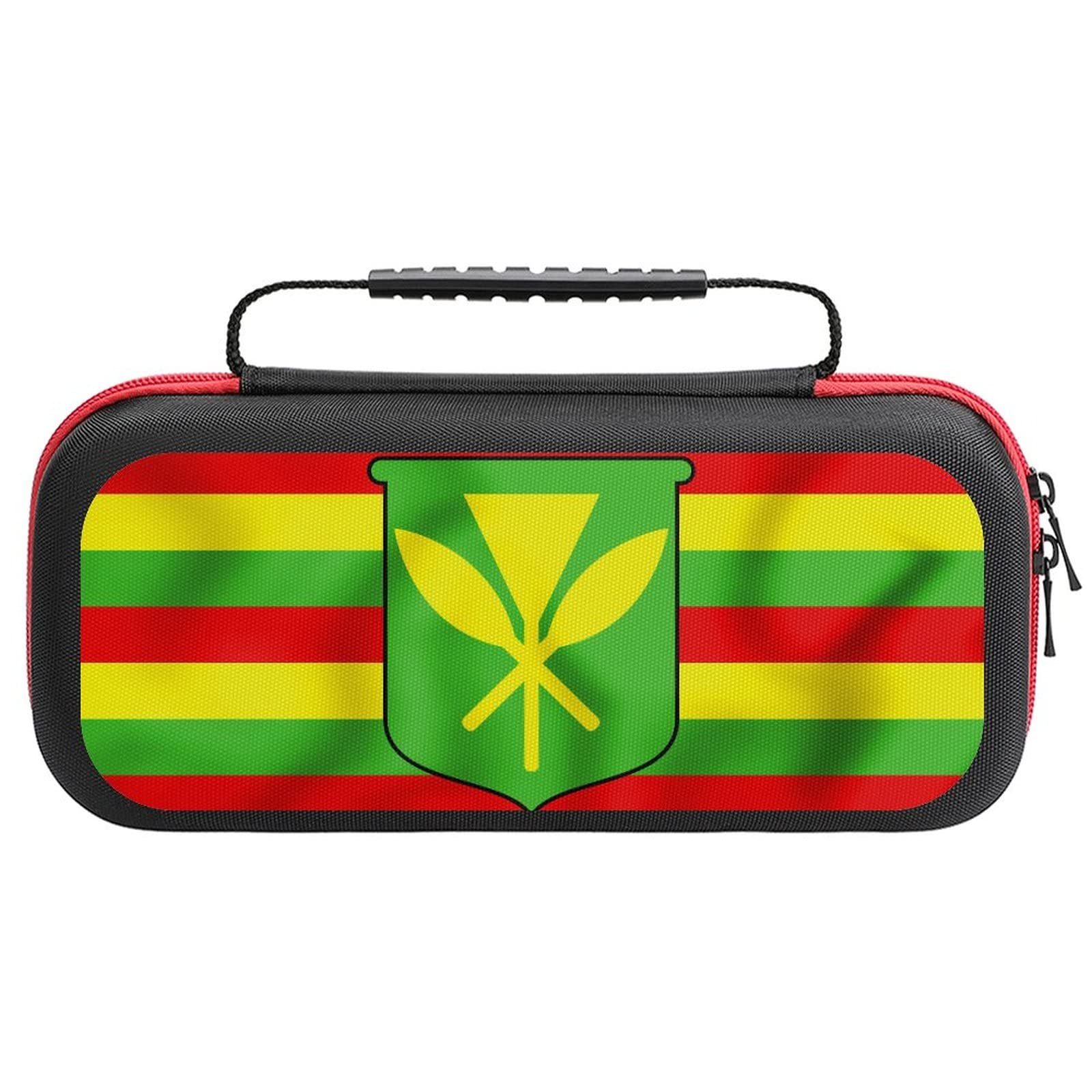 Hawaiian Kanaka Maoli Flag Nintendo Switch Carrying Case - Portable Travel Cover with 20 Game Card Slots | Perfect for Gaming On-The-Go & Hawaii-Themed Accessories