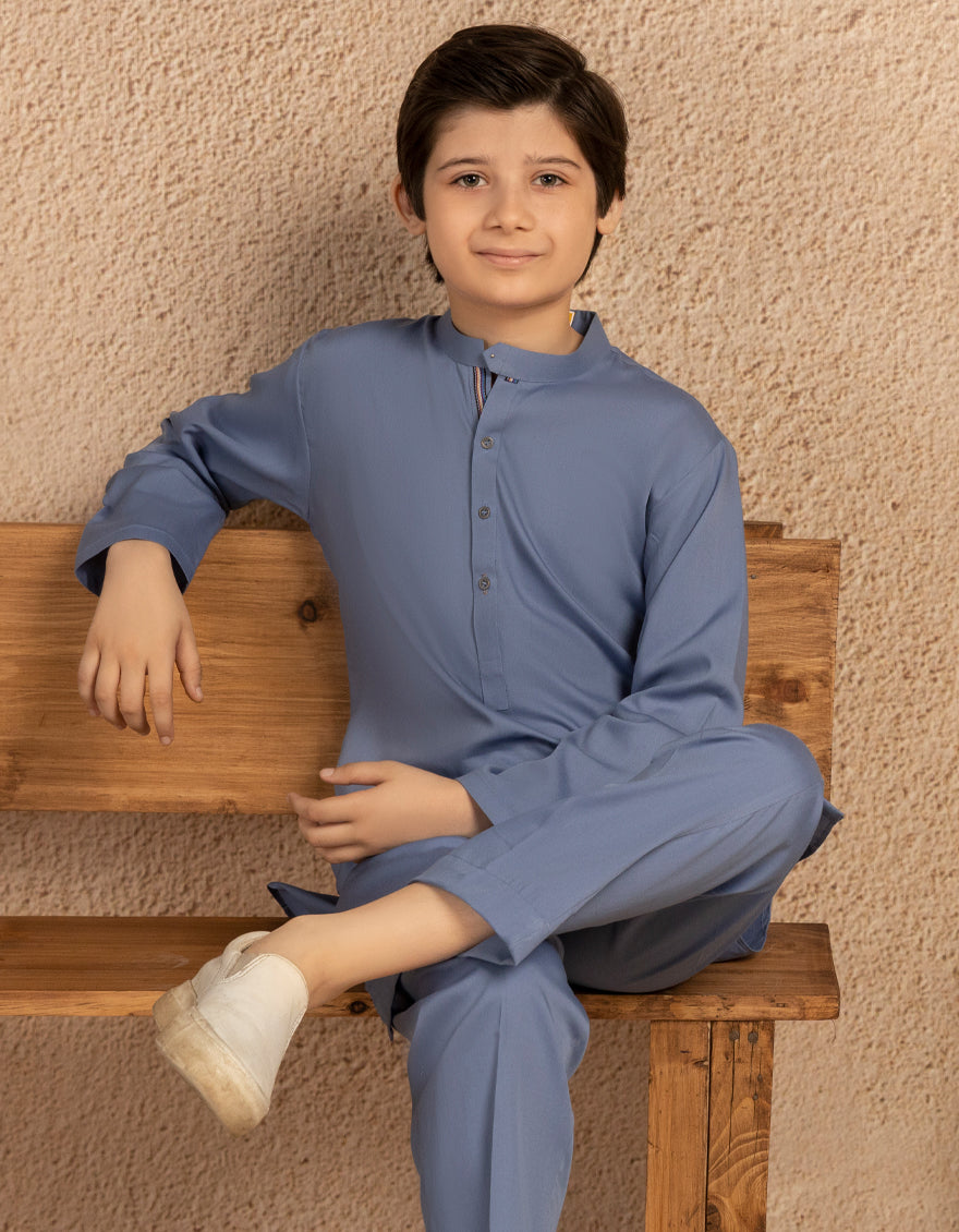 Stylish Blended Periwinkle Kurta Trouser by J. Junaid Jamshed - Perfect for Casual Wear, Festivals & Special Occasions