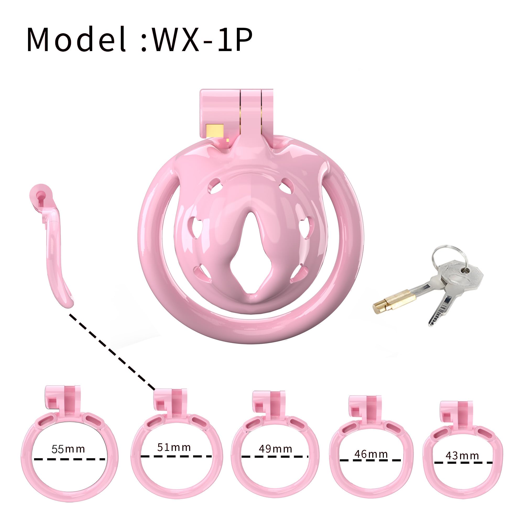 Small Pink Chastity Cage for Men - BDSM Lockable Plastic Penis Cage Device - Sissy Training Sex Toy for Couples (Pink, WX-A) - Perfect for Roleplay, Power Exchange & Intimate Bonding