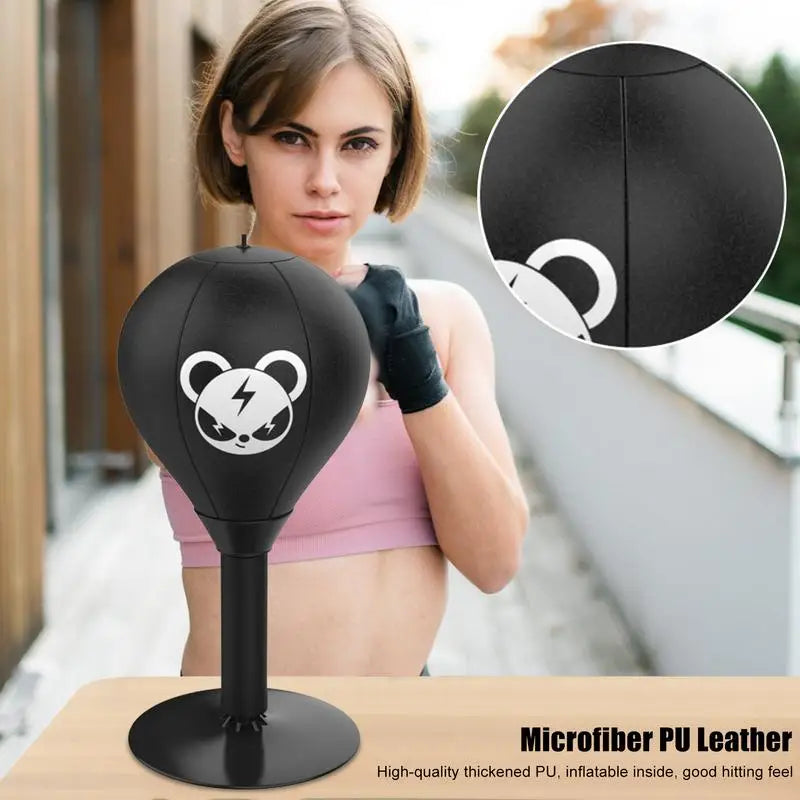 Stress Relief Desktop Punching Bag with Strong Suction Cup - Portable Office & Home Stress Buster for Adults, Perfect for Work Desks, Gaming Setups & Home Gym