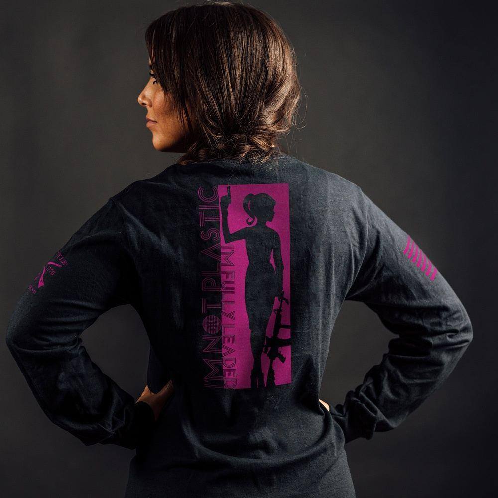 Women's Black Fully Leaded Long Sleeve Shirt - Comfortable & Stylish for Work, Casual Wear & Outdoor Activities