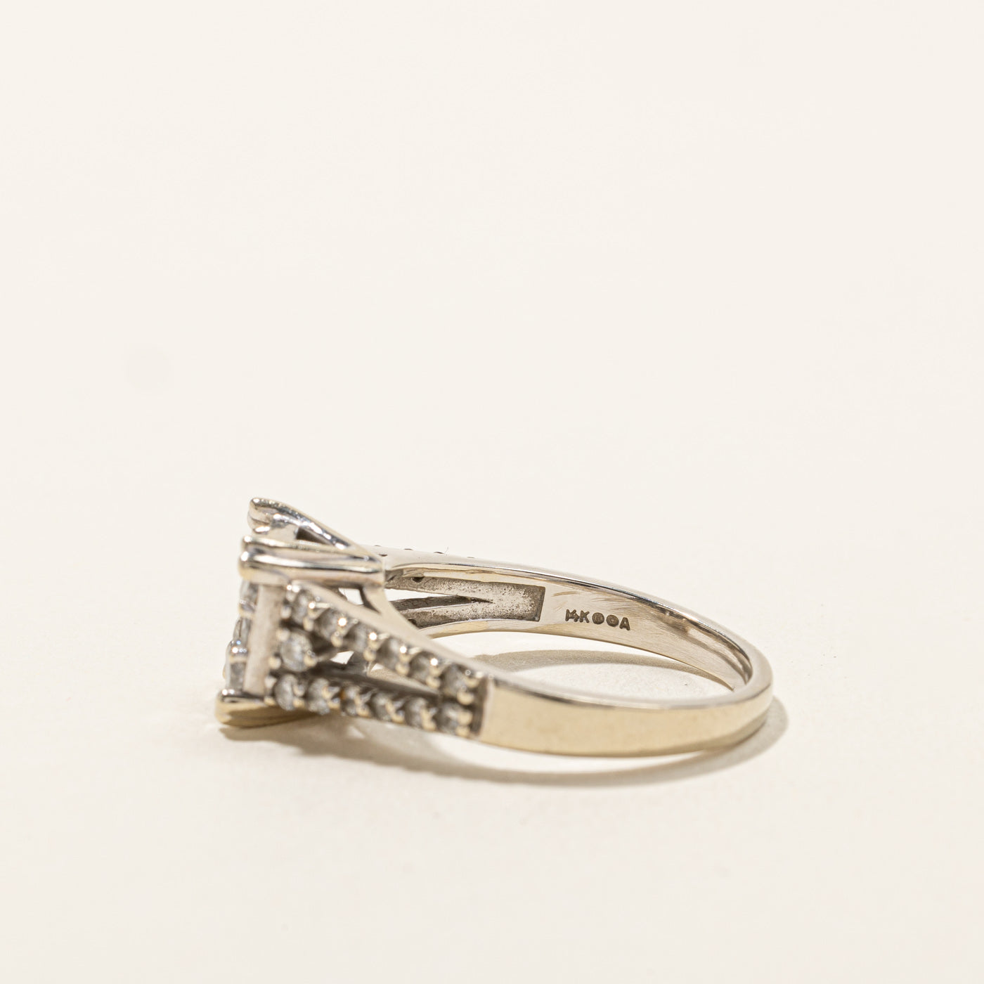 1.18ctw Cluster Diamond Split Shank Ring for Women - Size 8.75 | Elegant Wedding, Engagement & Anniversary Jewelry Gift