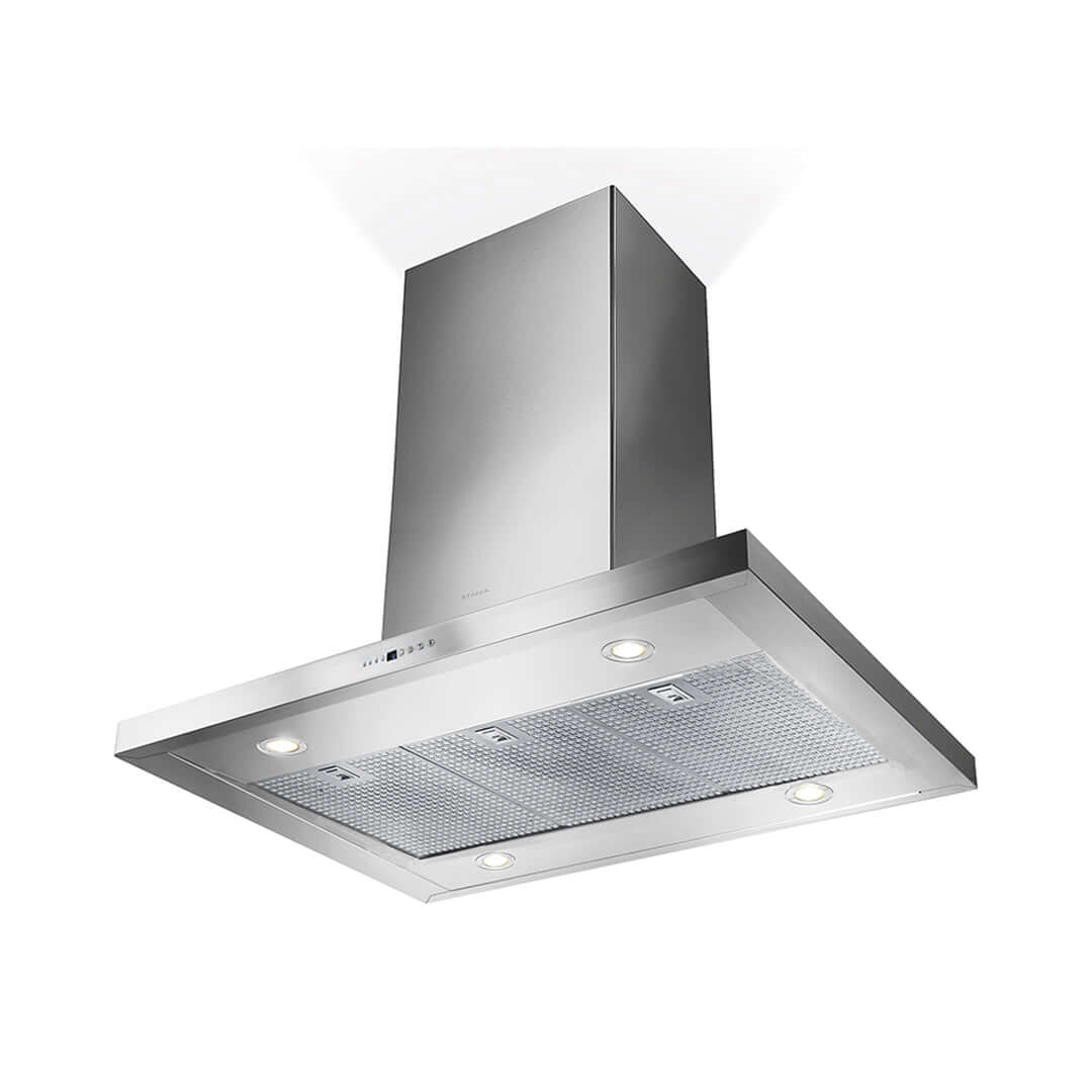 Faber Bella Isola Island Mount Range Hood - Stainless Steel Kitchen Vent Hood with Multiple Size Options - Perfect for Modern Open Concept Kitchens and Cooking Areas