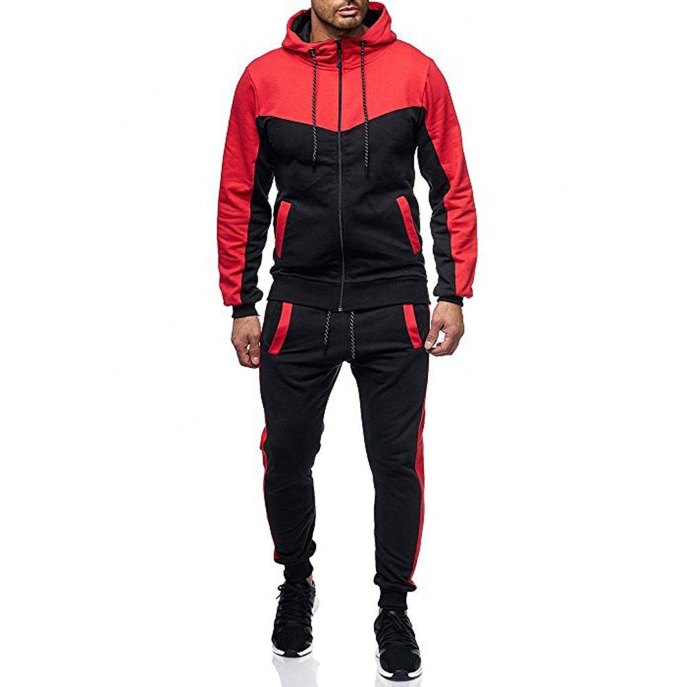 Limsea Men's Sports Tracksuit Set - 2021 Spring Solid Color Full-Zip Running Jacket & Jogging Pants for Gym, Workout, and Outdoor Activities