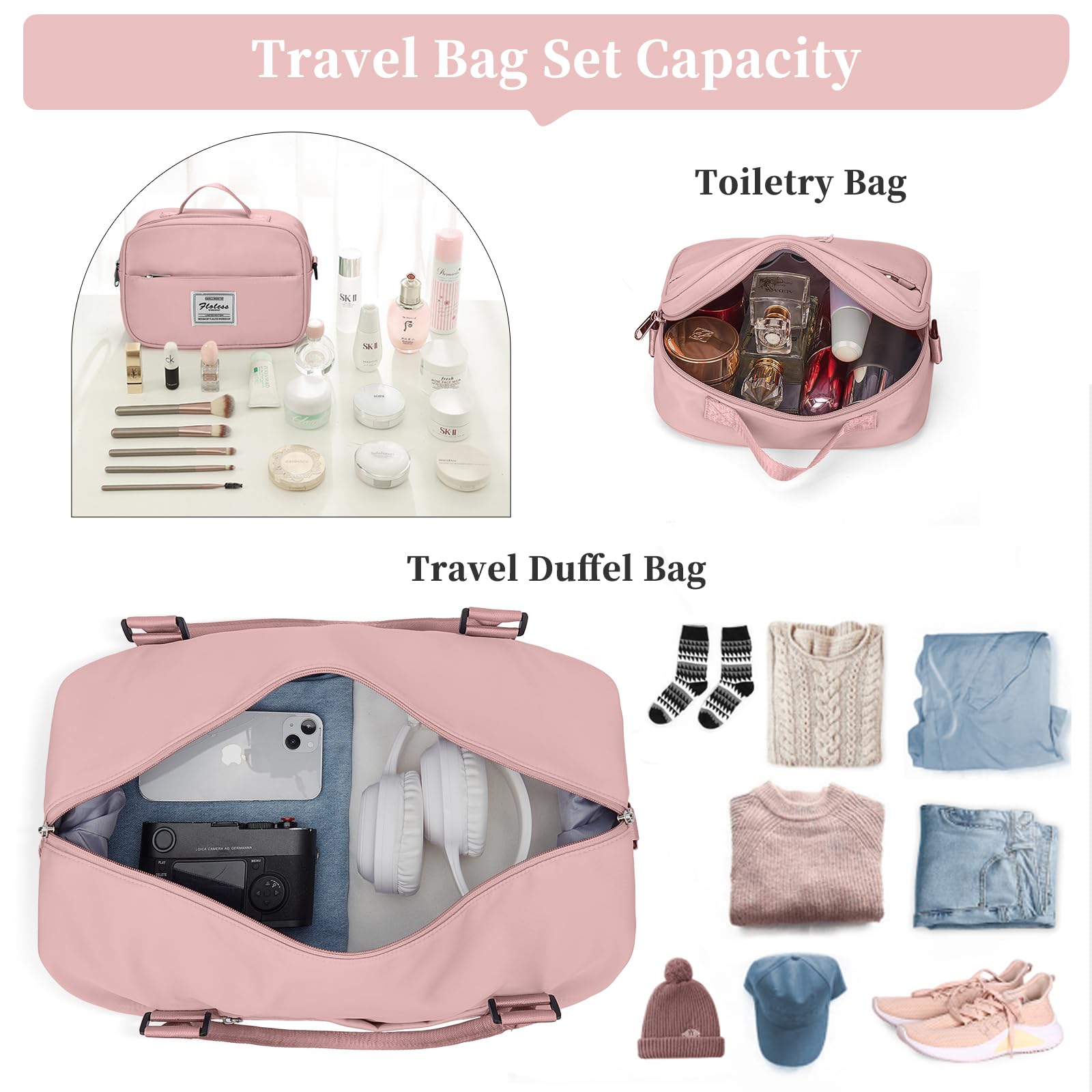 Best Weekender Bags for Women - Stylish Travel Duffel with Shoe Compartment & Toiletry Bag - Perfect for Overnight Trips, Gym, Work & Weekend Getaways