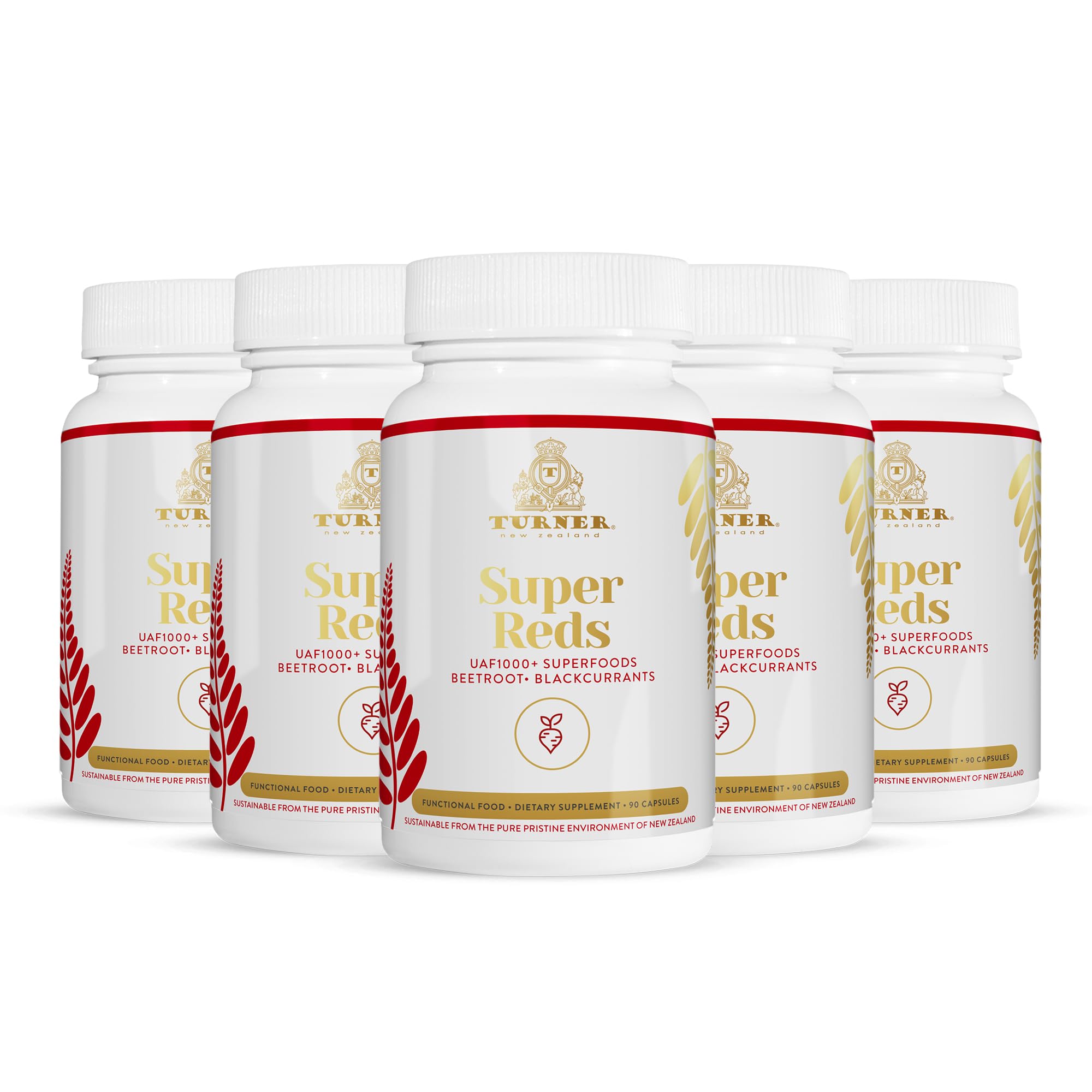 TURNER Super Reds Capsules - 450 Capsules (5 Bottles) | Premium Antioxidant Supplement for Energy & Immunity Support | Perfect for Daily Wellness & Active Lifestyle