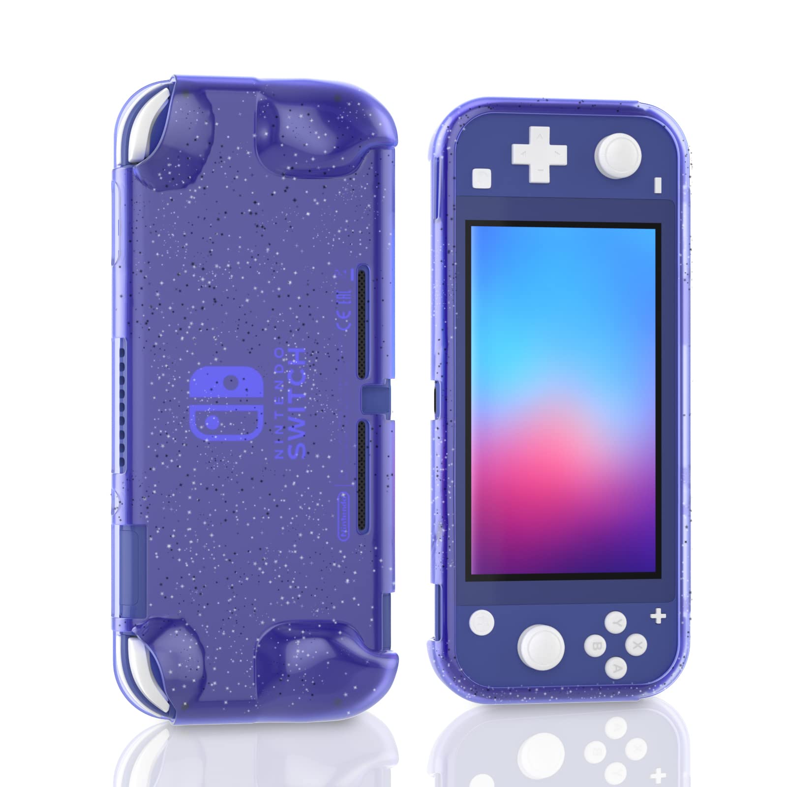 Sparkle Glitter TPU Protective Case for Nintendo Switch Lite - Shockproof & Scratch Resistant Cover - Blue Glitter Gaming Accessory for Girls & Teens - Perfect for Travel & Gaming Sessions