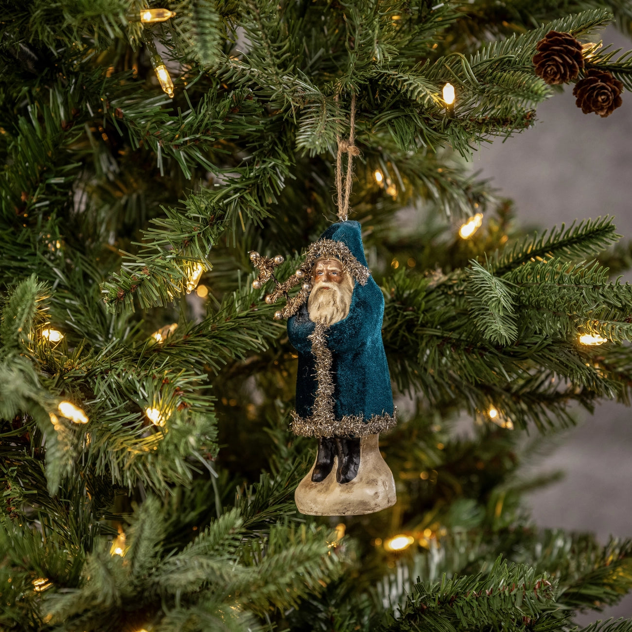 Deep Ocean Velvet Belsnickle Collection - Premium Christmas Ornaments for Holiday Tree Decorations, Home & Office Festive Decor