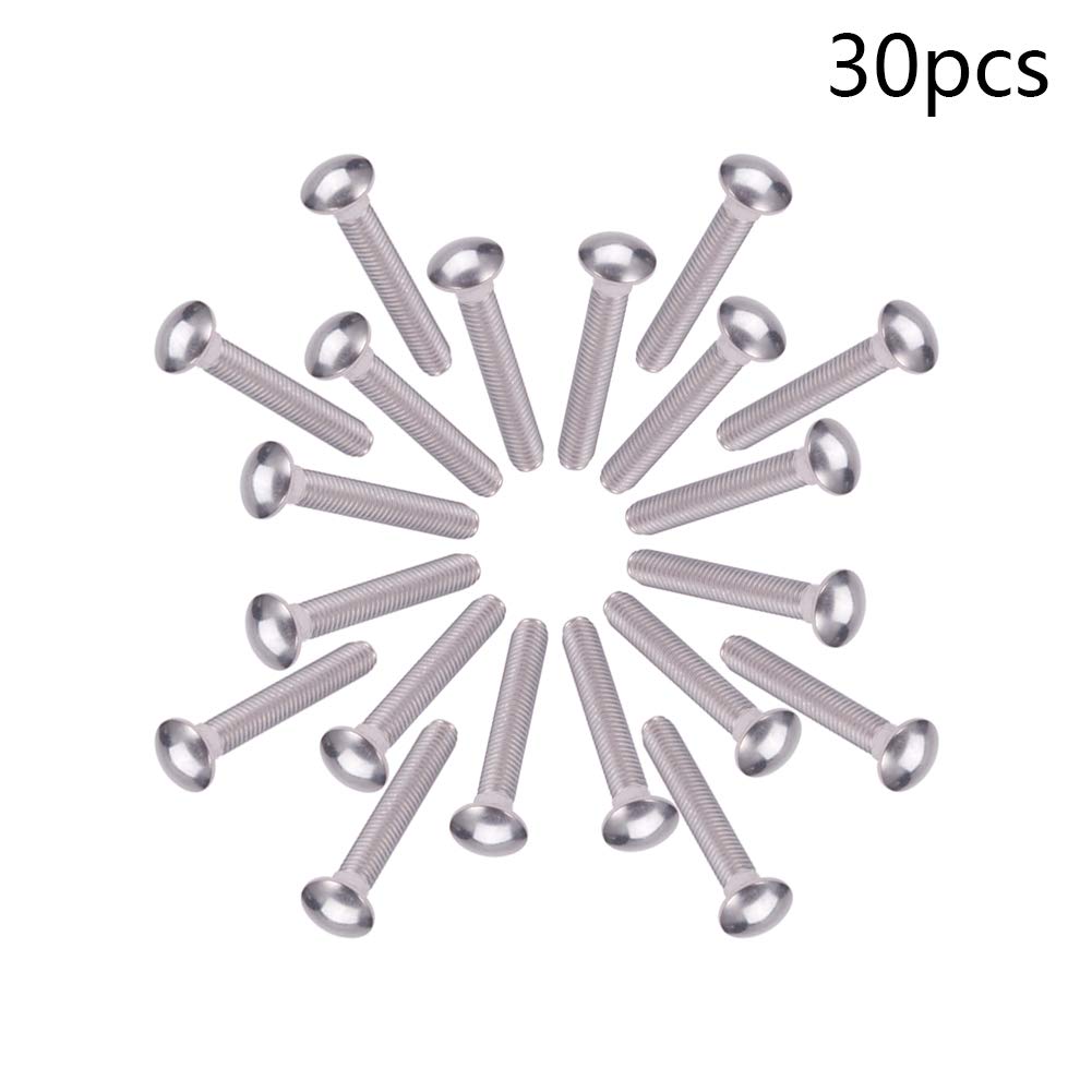 M6x40mm 304 Stainless Steel Carriage Bolts 30PCS - for Furniture & Automotive