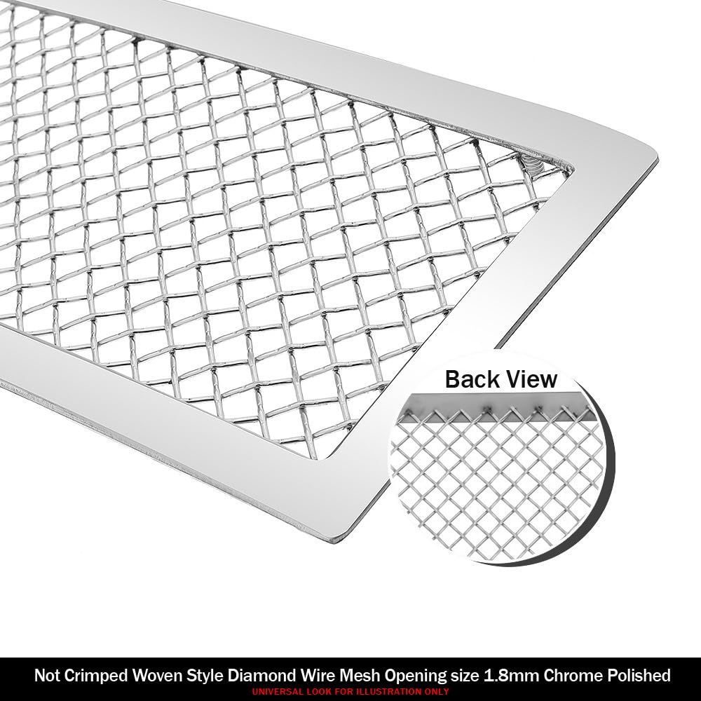 APS Compatible with Nissan Murano 2015-2018 Front Grill Grille Insert - Stainless Steel Chrome Mesh with Logo (Part #N76391T) - Perfect for Car Customization & Replacement