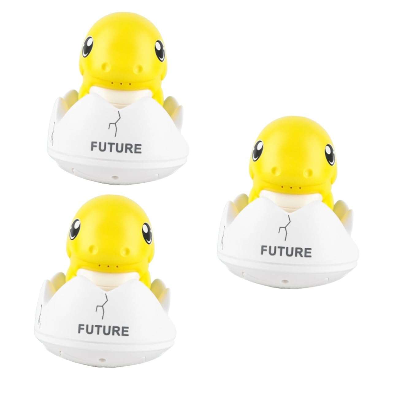 VICASKY 3-Piece Dinosaur Bath Toys Set - Fun Floating Plastic Bathtub Toys for Toddlers & Kids (Yellow) - Perfect for Bath Time Play, Sensory Learning & Pool Party Favors
