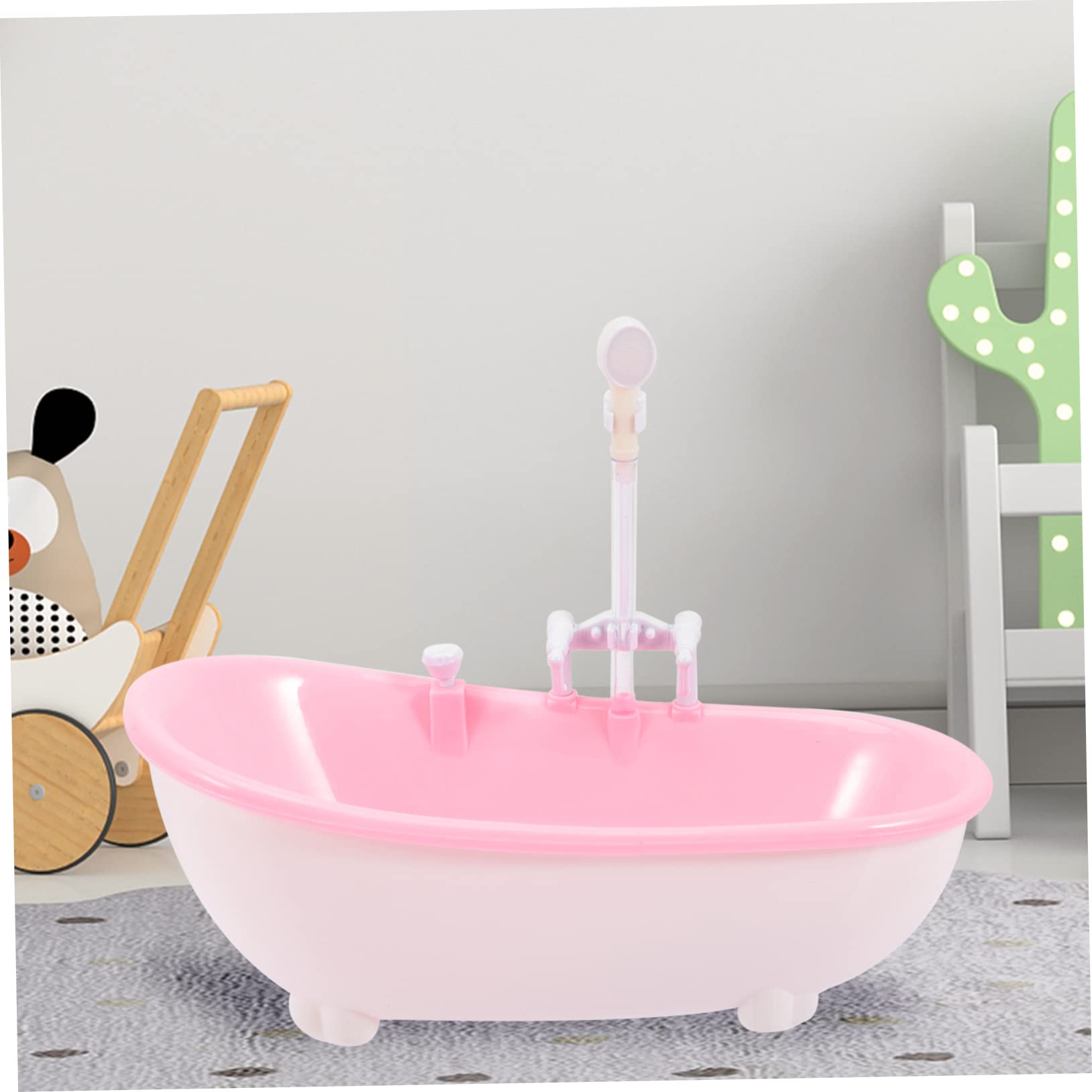 VICASKY 3-Piece Bath Spray Toy Set - Cute Pink Plastic Shower Toys for Kids, Mini Bathtub Doll Accessories - Fun Bath Time Play for Toddlers & Baby Girls