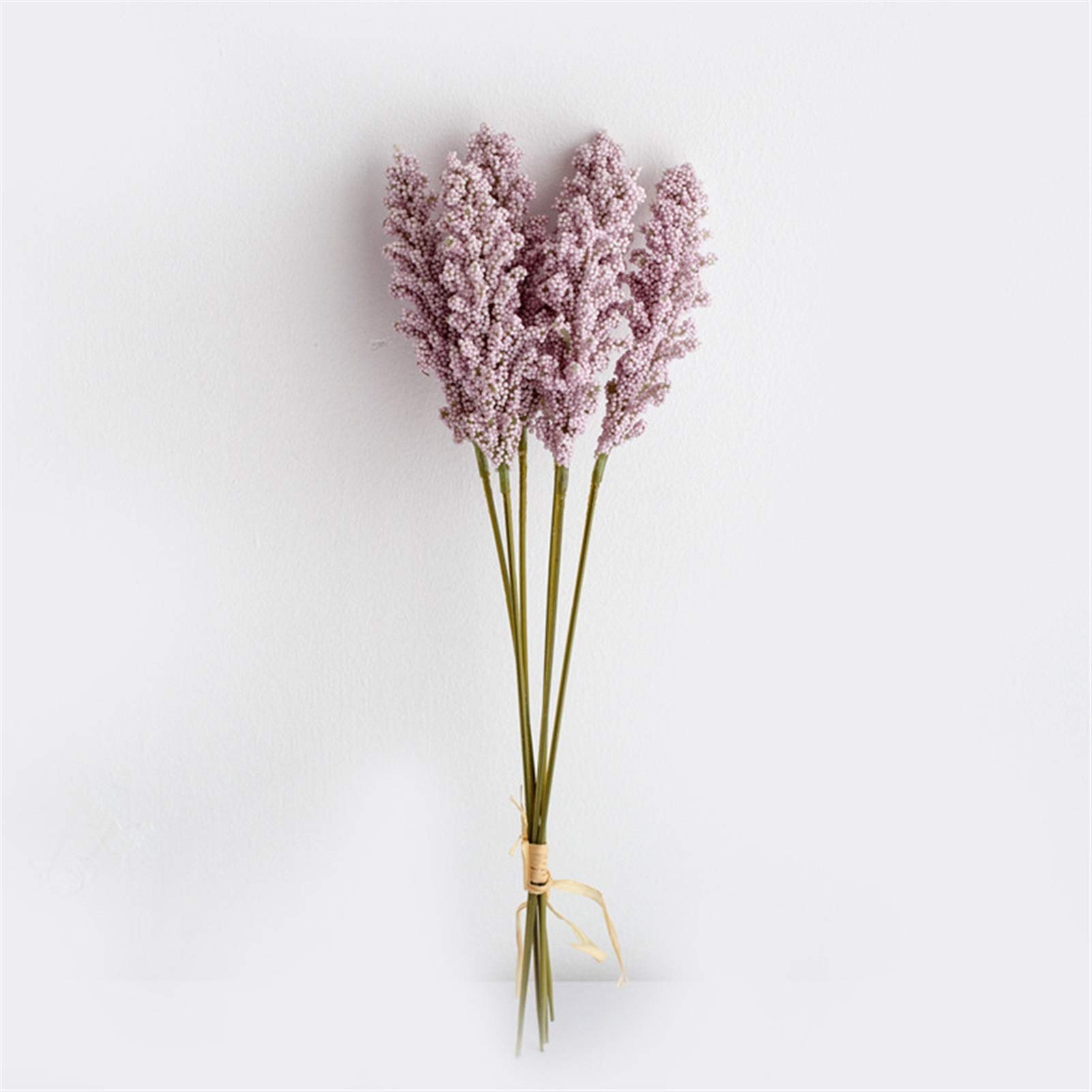 6Pcs Artificial Vanilla Mini Berry Spike Flowers - Purple Fake Plants Bouquet for Home Decor, Wedding Centerpieces, Table Arrangements & DIY Crafts