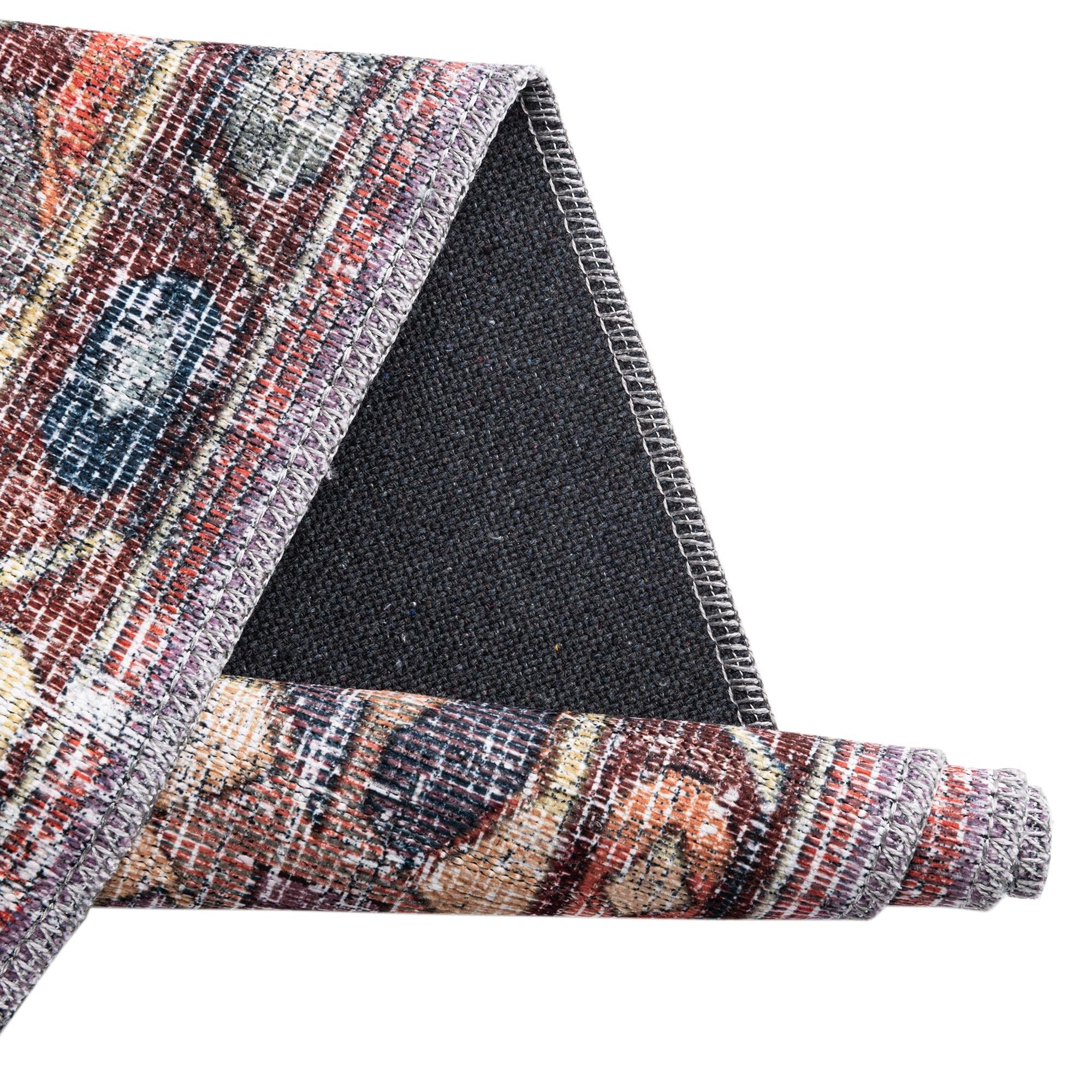Washable 5' x 8' Oval Pink Low-Pile Rug - Maahru Collection by Rugs.com | Soft & Durable for Living Rooms, Dining Areas & Open Spaces | Easy-Clean Home Decor for High-Traffic Areas