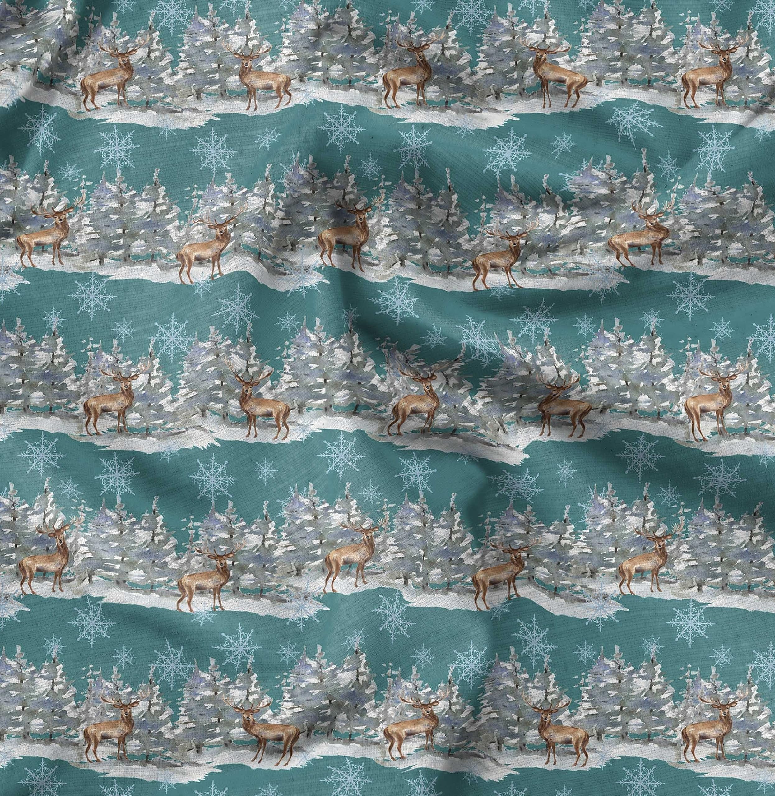 Soimoi Moss Green Georgette Fabric by The Yard - 42