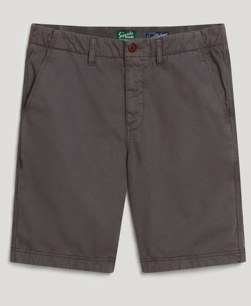Men's Officer Chino Shorts - Washed Grey Casual Shorts for Summer | Comfortable & Stylish for Outdoor Activities, Travel & Weekend Wear
