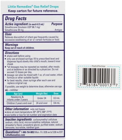 Little Remedies Gas Relief Drops - Natural Berry Flavor for Newborns & Infants - Safe & Effective Colic Relief - 1.0 Fl Oz (Pack of 4) - Helps Soothe Baby Gas Discomfort During Feeding & Sleep Time