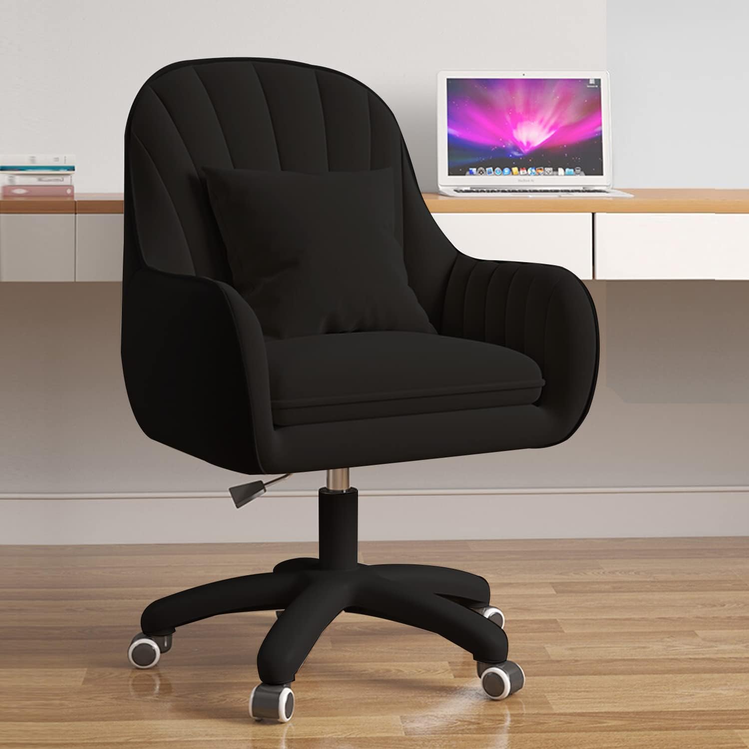 Ergonomic Adjustable Office Chair - 360° Swivel Modern Computer Desk Chair with Mid Back Support for Home Office, Gaming & Makeup Station - Comfortable Task Chair for Work, Study & Living Room