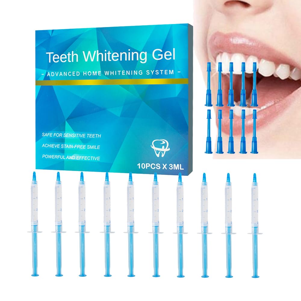 10-Pack 3ml Teeth Whitening Gel Syringes with 35% Carbamide Peroxide (CP) - Refillable Bleaching Gel Kit for Brighter, Whiter Teeth at Home | Perfect for Sensitive Teeth & DIY Whitening Treatments