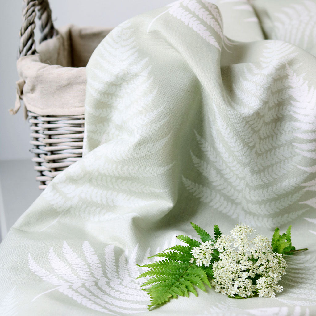 Large Thorncombe Fern Fabric - Soft Moss Green Upholstery Material for Home Decor, DIY Projects & Furniture Restoration