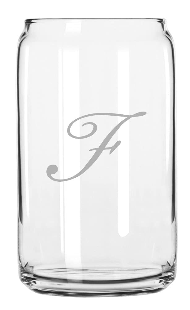 Monogram Etched 16oz Beer Can Glass - Perfect for Parties & Gifts