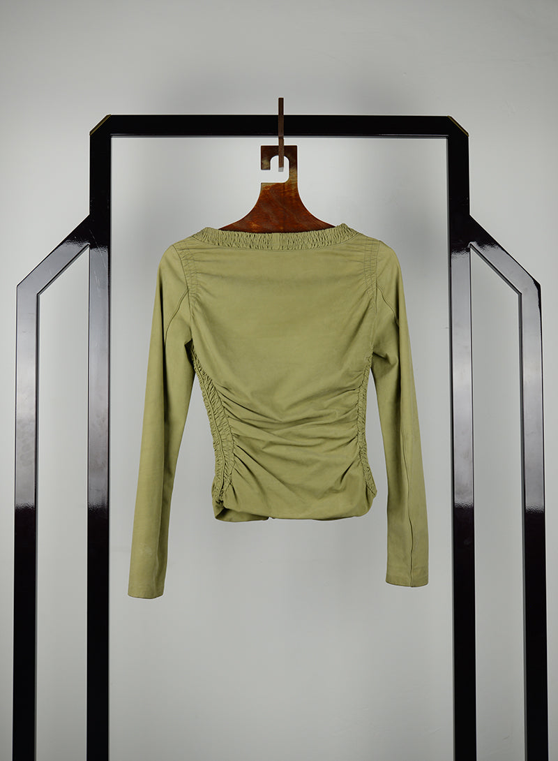 Gucci Olive Green Suede Jacket Size 40 | Luxury Women's Outerwear for Fall & Winter Fashion | Perfect for Parties, Dates & Office Wear