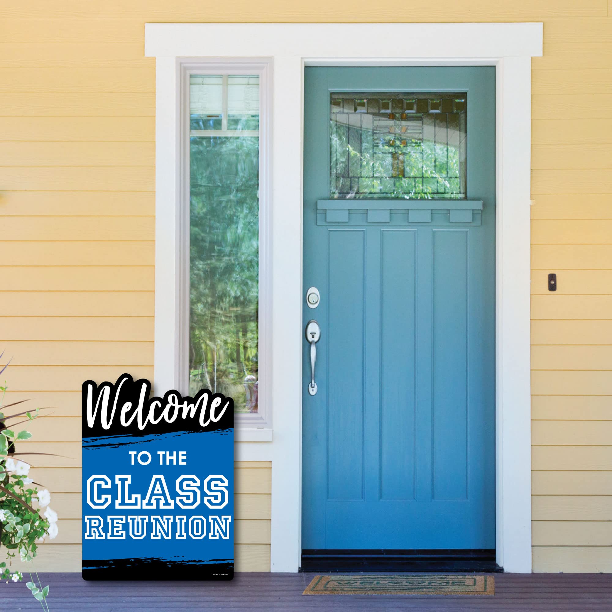 Big Dot of Happiness Reunited Blue Party Decorations - Royal Blue Class Reunion Welcome Yard Sign for School Alumni Events, Backyard Parties & Graduation Celebrations