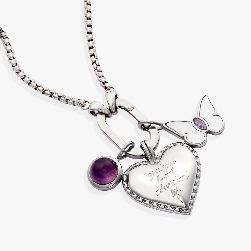 Heart Trio Interchangeable Charm Necklace for Women - Adjustable Layering Pendant Jewelry Gift for Mom, Wife, Girlfriend - Perfect for Valentine's Day, Anniversary & Everyday Wear