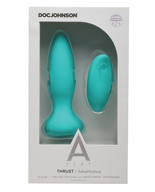 Remote Control Anal Plug - Teal Adventure Play Thrusting Butt Plug for Couples & Solo Play - Perfect for BDSM, Roleplay & Spicing Up Your Sex Life