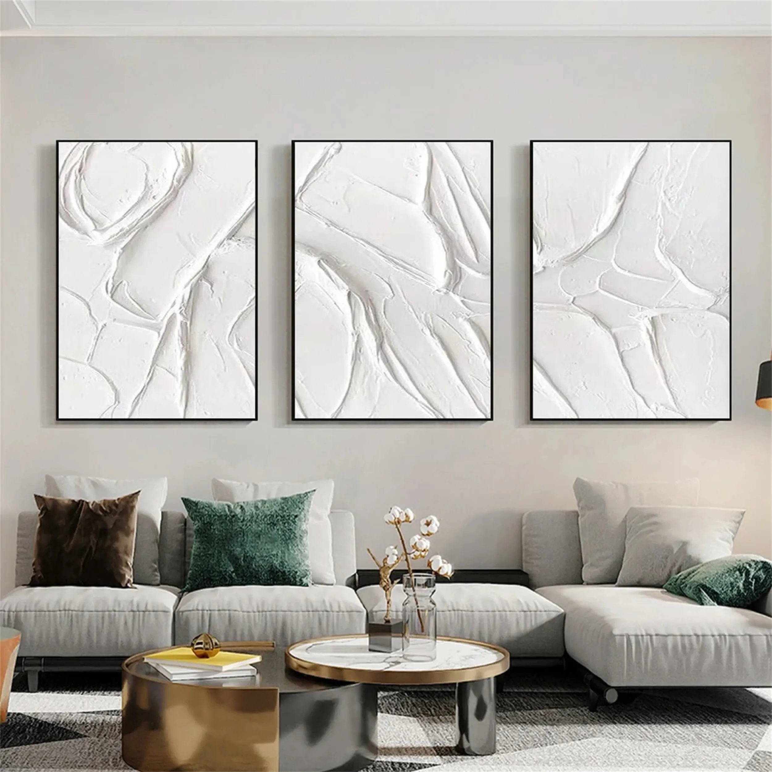 Minimalist Balance Canvas Painting Set of 3 - Abstract Wall Art Decor for Living Room, Bedroom & Office | Modern Home Decor | #MM288