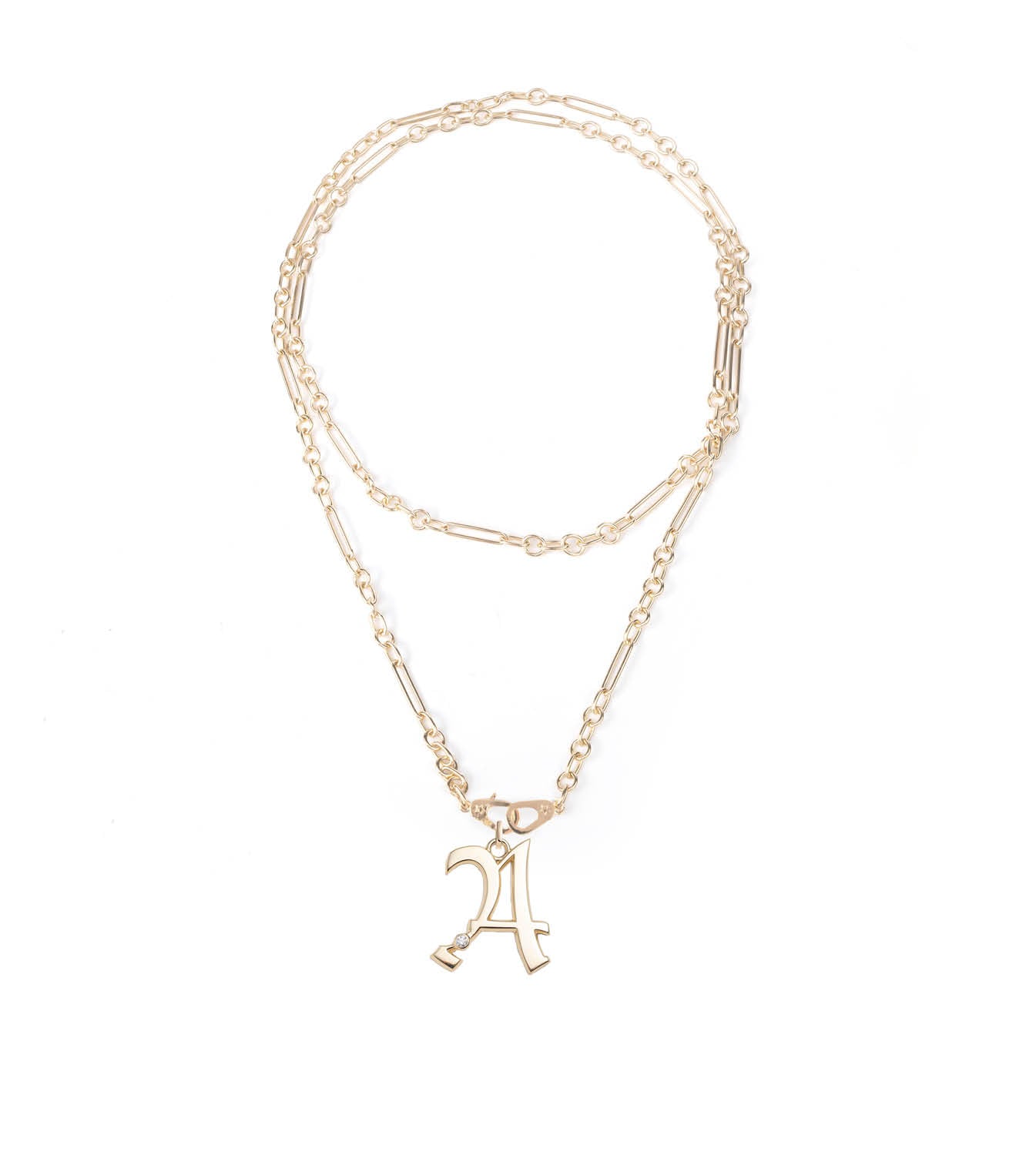 Personalized Oversized Initial Sister Hook Necklace - Dainty Mixed Clip Pendant for Women - Perfect for Gifts, Birthdays, and Everyday Layering Jewelry