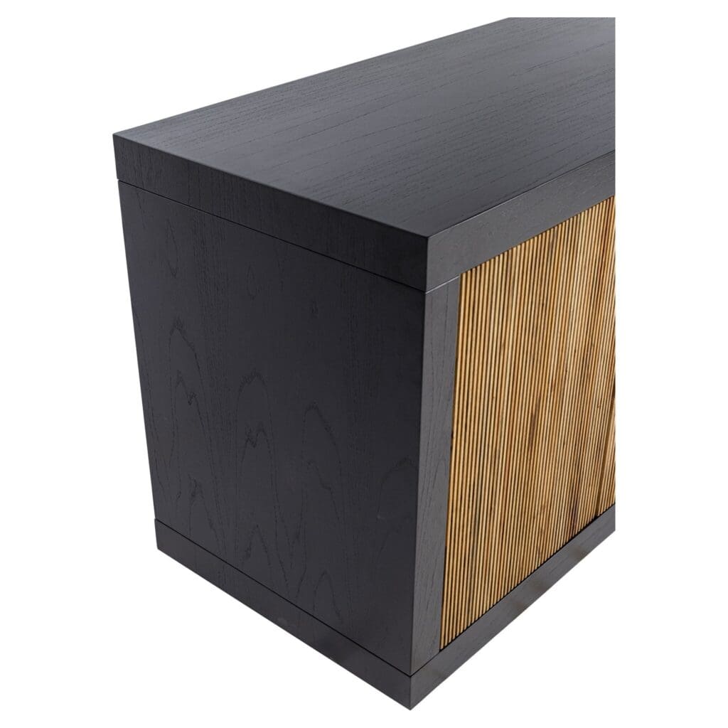 Cyan Design 11752 Belluno Credenza Cabinet - Medium Brown & Black Finish - Stylish Storage Solution for Living Room, Dining Room, or Entryway
